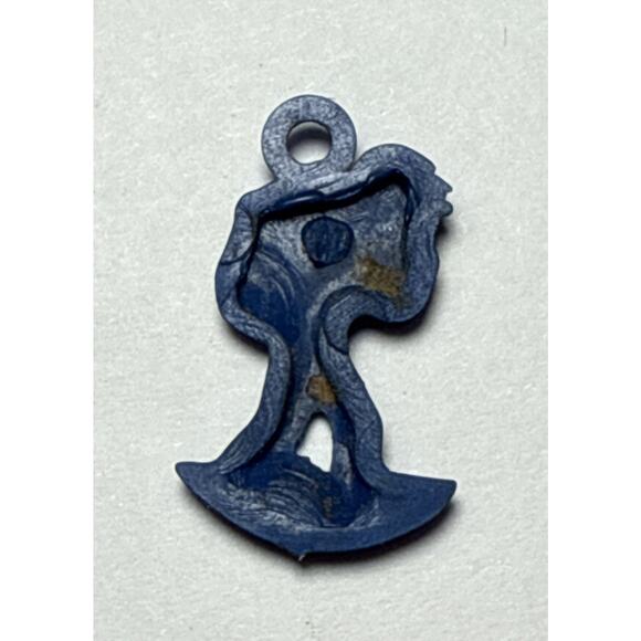 Vintage Cracker Jack Dark Blue Person Carrying Bag Charm 1G - Picture 2 of 2